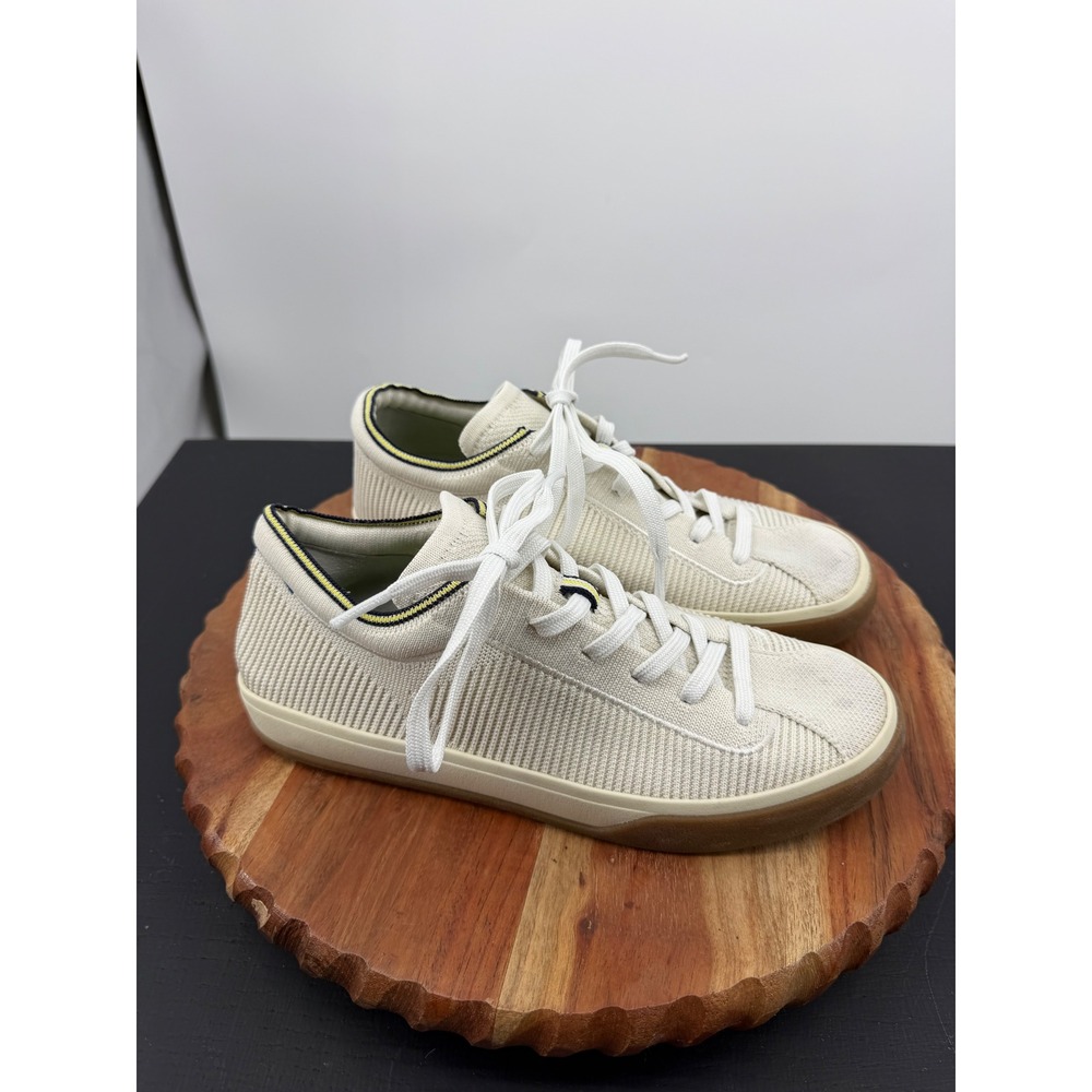 Rothy's RS01 Sneaker Women Size 8 Bone White Lace Up Low Top Sustainable Casual
